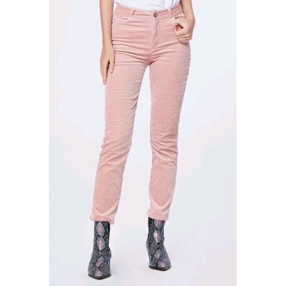 Paige Jeans Hoxton Slim Blush Pink Corduroy Pants Size 26 B6